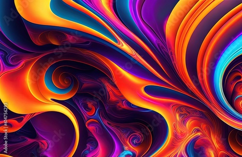 Abstract Background wallpaper of vibrant colors blending and merging together in an abstract pattern