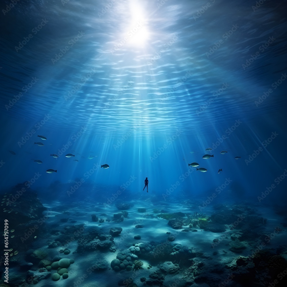 Obraz premium Scuba diving in the sea
