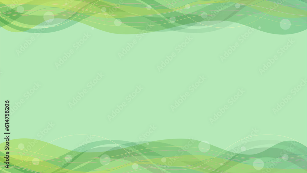 波のような緑のフレームのベクター背景画像