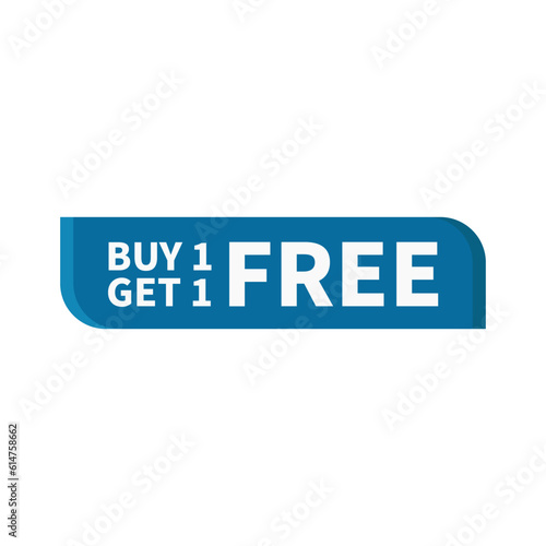 Buy One Get One Free In Blue Color Rectangle Shape For Promotion Sale
