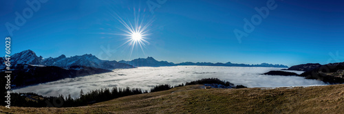 2020 11 30 Panorama mer de brouillard sur la plaine du Rhône et du Léman depuis l'Alpe des Chaux