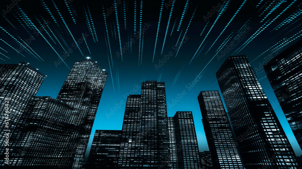 Obraz premium high building ,sky scraper in capital,business graph ,growth concept,generative ai.