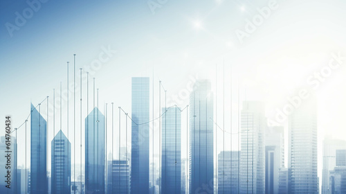high building ,sky scraper in capital,business graph ,growth concept,generative ai.