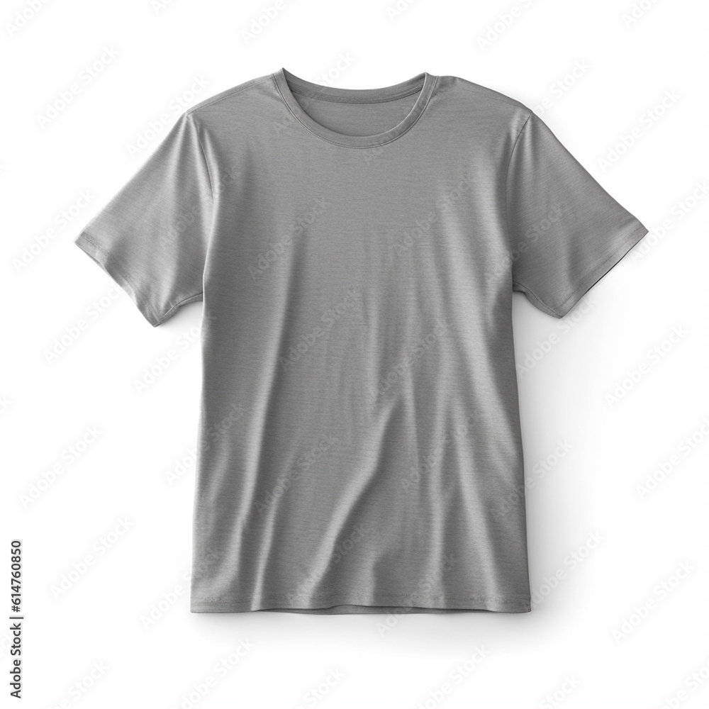 3D rendered Grey Tshirt with copy space mockup - ai generative 3D rendered Grey Tshirt with copy space mockup - ai generative