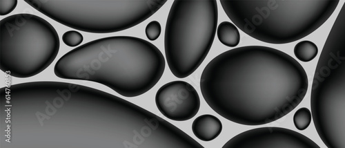 Black and white abstract background with black drops