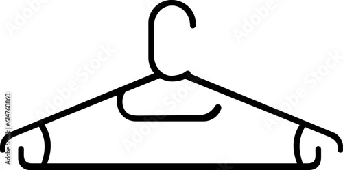 Plastic coat hanger in simple style. Coat hanger icon.