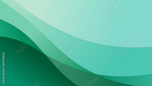 Abstract gradient green background with wave