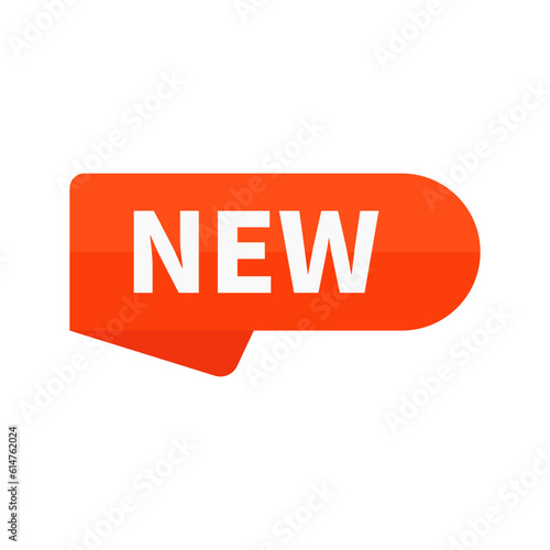 New In Orange Color Rectangle Rounded Ribbon Shape For Announcement
