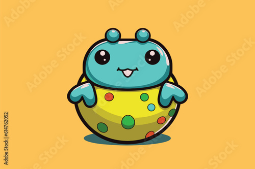 Cute Frog Cartoon Mascot Character Vector Icon Illustration Design