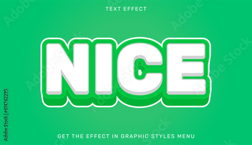 Nice editable text effect in 3d style. Text emblem for advertising, brand and business logo