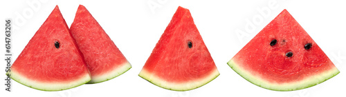 watermelon slices isolated, Watermelon macro studio photo, transparent png, collection, PNG format, cut out.