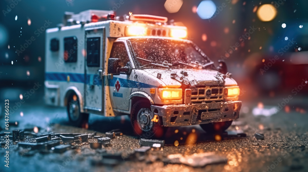 Ambulance damage due to an accident Ambulance damage due to an accident