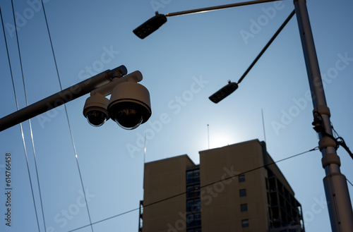 safety on street CCTV security camera for street security and surveillance.