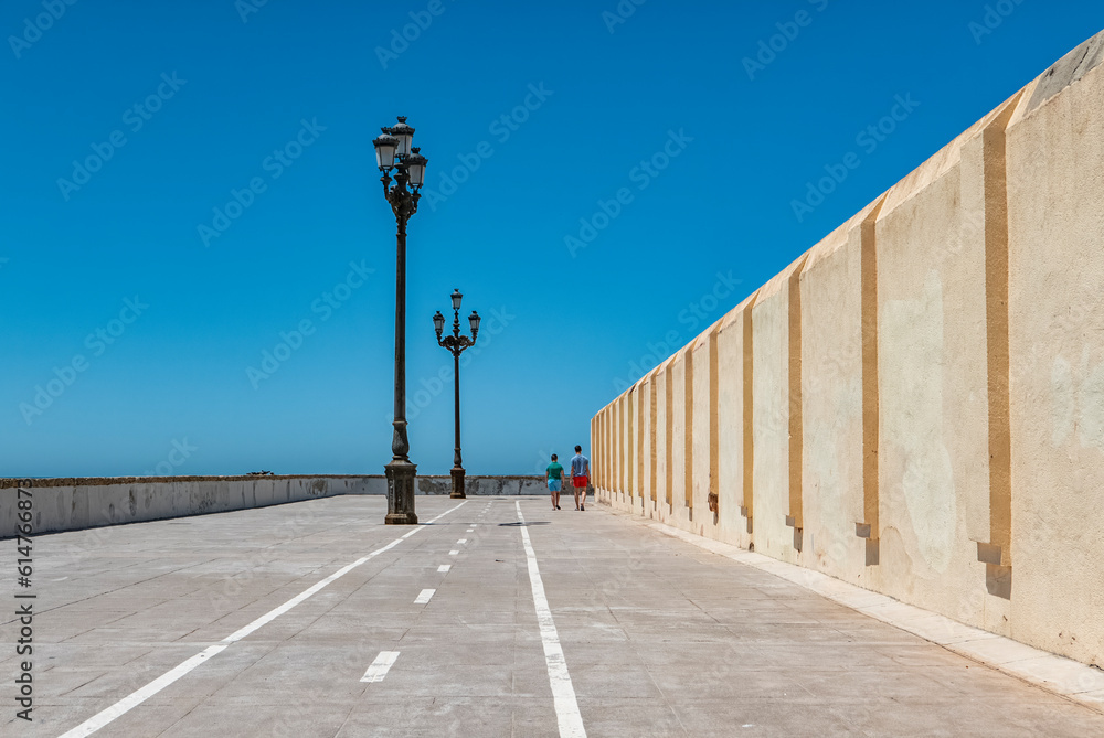 Seaside promenade in Cadiz (Spain)
