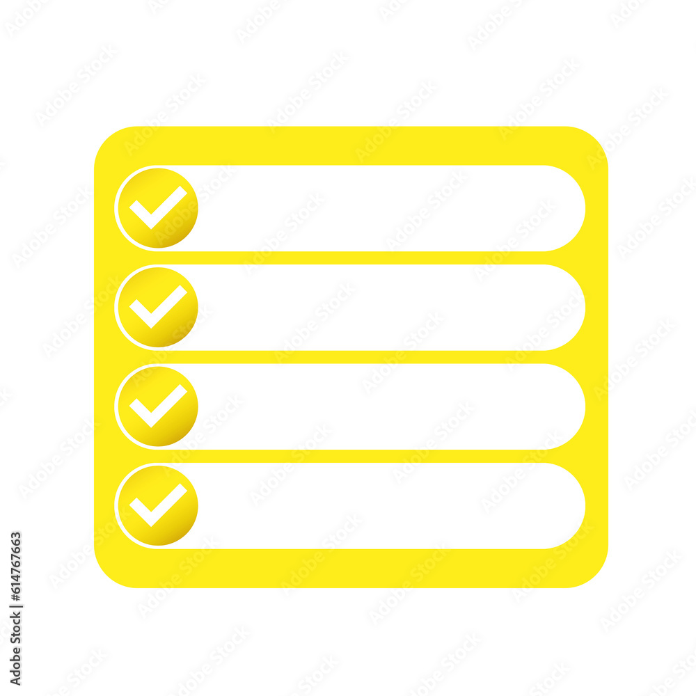 yellow checklist bar in square banner yellow checklist bar in square banner