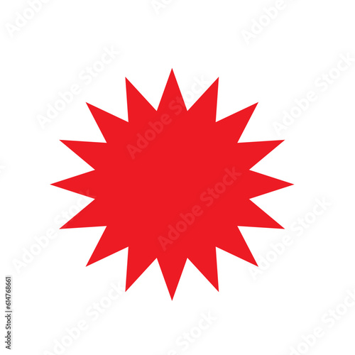 Retro star, sunburst. Red beams fireworks. Design element. Best for sale stickers, price tags, quality marks. Flat vector illustration