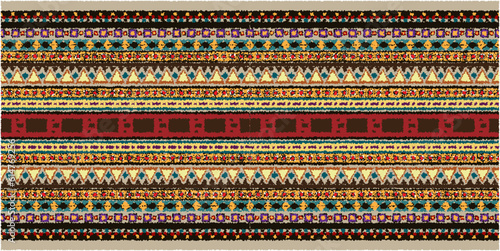 Seamless Kasuri pattern in triba,Gyp sy.Figure tribal embroidery.Indian,l.Aztec style abstract vector illustration.Ethnic stripe seamless pattern.textured ornament illustration,clothing and other.