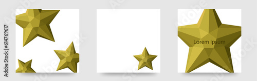 ポリゴンの星カード　背景　壁紙　招待状