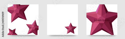 ポリゴンの星カード　背景　壁紙　招待状