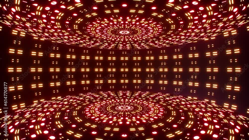 Glowing red light festival stage