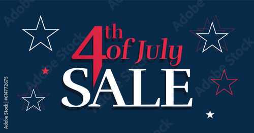 4th of July Sale, Fourth of July Sale, Independence Day Sale, Red, White, Navy Blue, Vector, EPS, Text, Advertisement, Social Media Post, Star, Abstract Star 