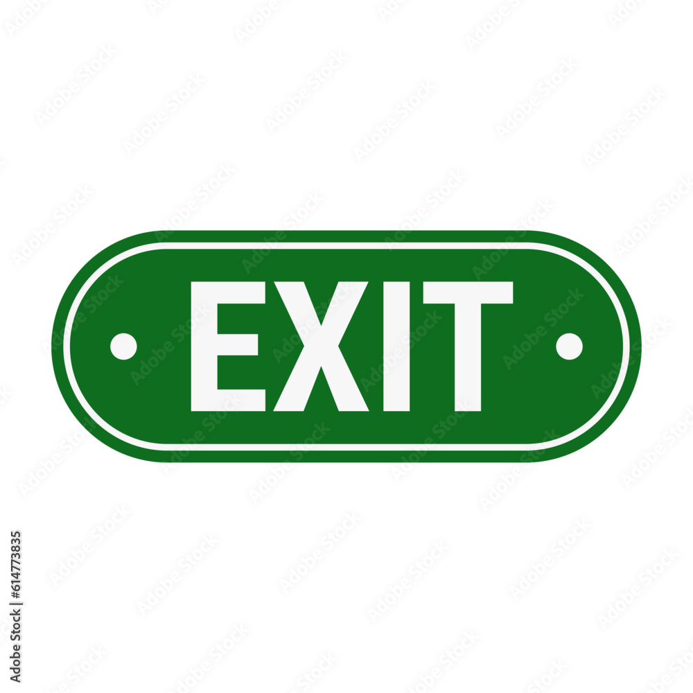 Exit Button In Green Color Rounded Rectangle Shape With White Line
Exit Button In Green Color Rounded Rectangle Shape With White Line