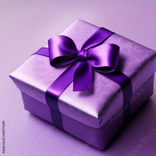 Purple Wrapped Gift Lavender Background Generative Art