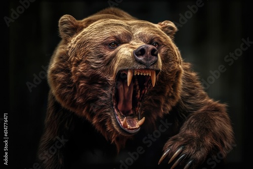 A ferocious bear symbol of the Medo-Persian empire Daniel Biblical prophecies Generative AI Illustration