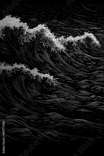 Dark wave, abstract water wave
