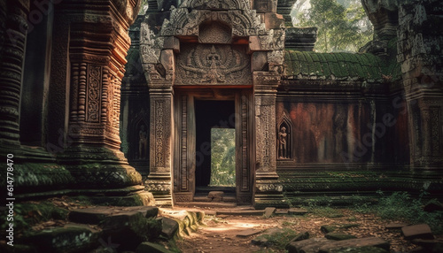 Ancient ruins of Angkor  a famous Khmer monument of spirituality generated by AI