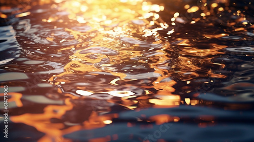 Stunning water in the sunset background - Generative AI