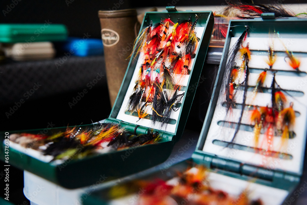 Fly fishing hook reels in tackle boxes Fly fishing hook reels in tackle boxes