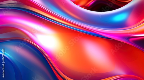 Abstract multicolor wavy line of light, neon glowing lines, magic energy space light concept, abstract background wallpaper design, Generative AI illustration