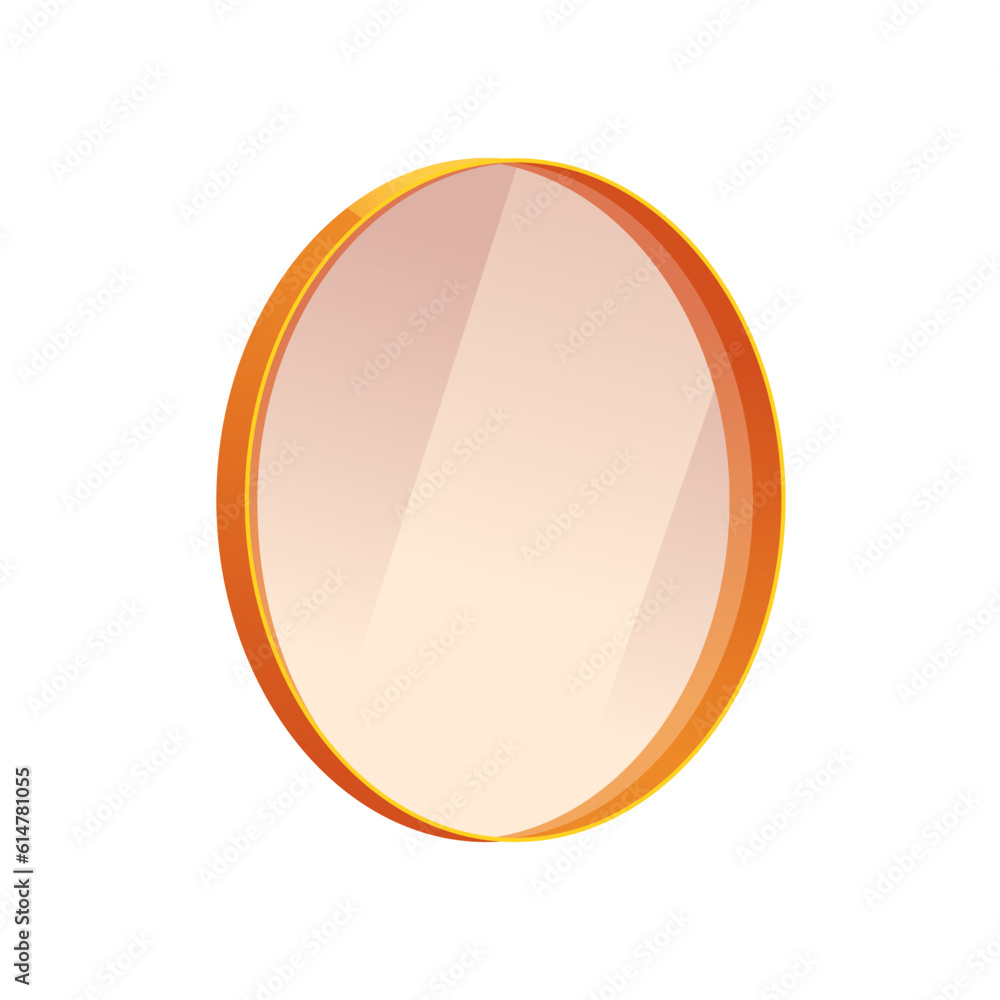 Mirror for Bathroom or Living Room Isolated on White Background. Vector Illustration in Cartoon Style. Mirror for Bathroom or Living Room Isolated on White Background. Vector Illustration in Cartoon Style.