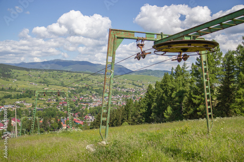 lift not working in the mountains of the Carpathians