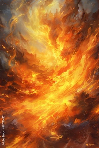Flaming air background, in the style of decorative paintings, luminous quality Generative AI