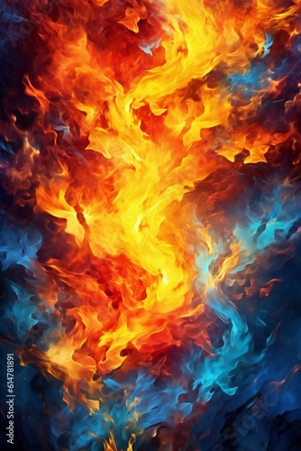 Flaming air background, in the style of decorative paintings, luminous quality Generative AI © LayerAce.com