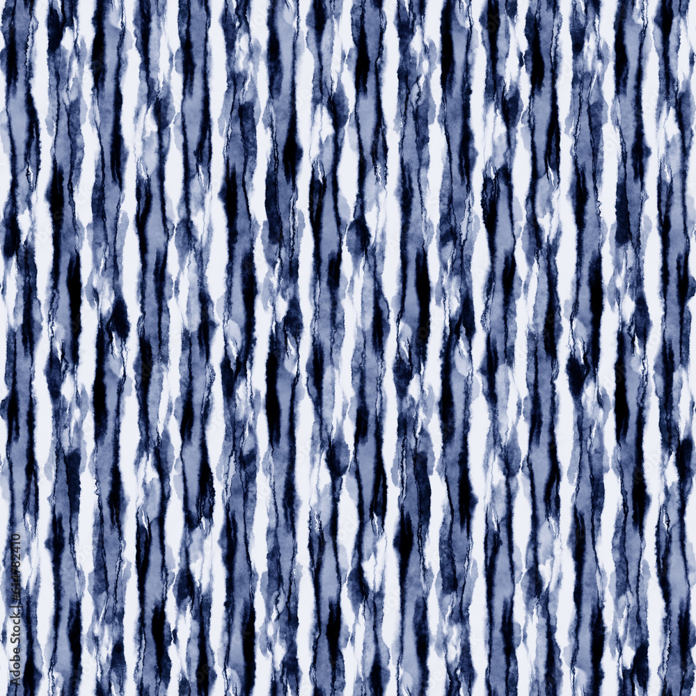 Navy and White Watercolor-Dyed Effect Textured Striped Pattern Navy and White Watercolor-Dyed Effect Textured Striped Pattern