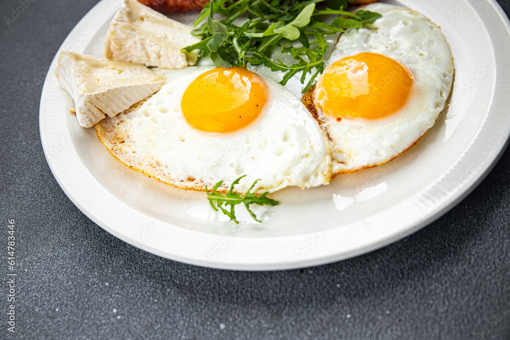 fried egg breakfast meal food snack on the table copy space food background rustic top view fried egg breakfast meal food snack on the table copy space food background rustic top view
