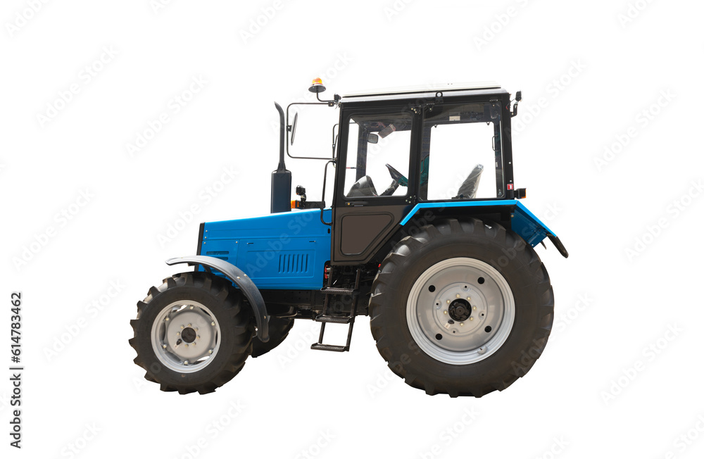 Obraz premium Blue tractor isolated over white background