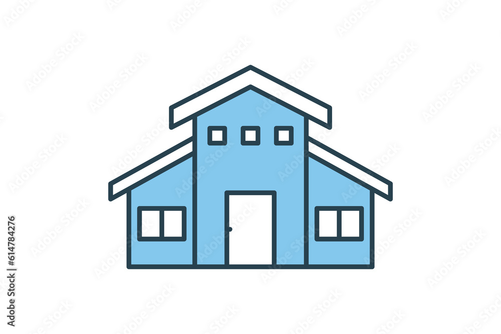Mediterranean style house icon. Icon related to real estate, hotel, building. Flat line icon style design. Simple vector design editable Mediterranean style house icon. Icon related to real estate, hotel, building. Flat line icon style design. Simple vector design editable