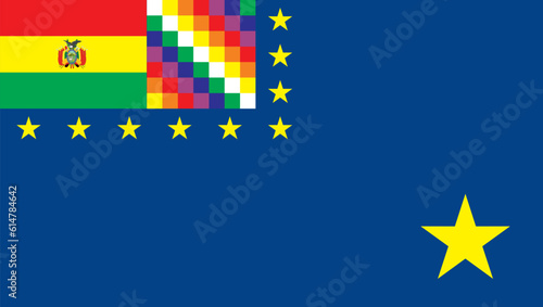 Bandera de la Reivindicación Marítima Boliviana. Es una bandera oficial de Bolivia, izada y utilizada en actos cívicos y culturales referentes al tema marítimo boliviano.