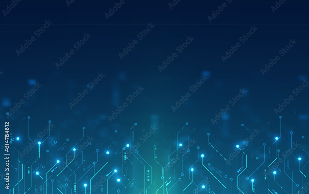 Fototapeta premium Circuit board vector background. Electronic computer hardware technology. Motherboard