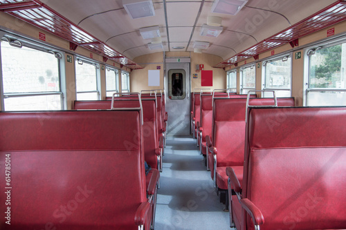 interior of the rack railway that runs between Cercedilla and Cotos in Madrid. Spain photo