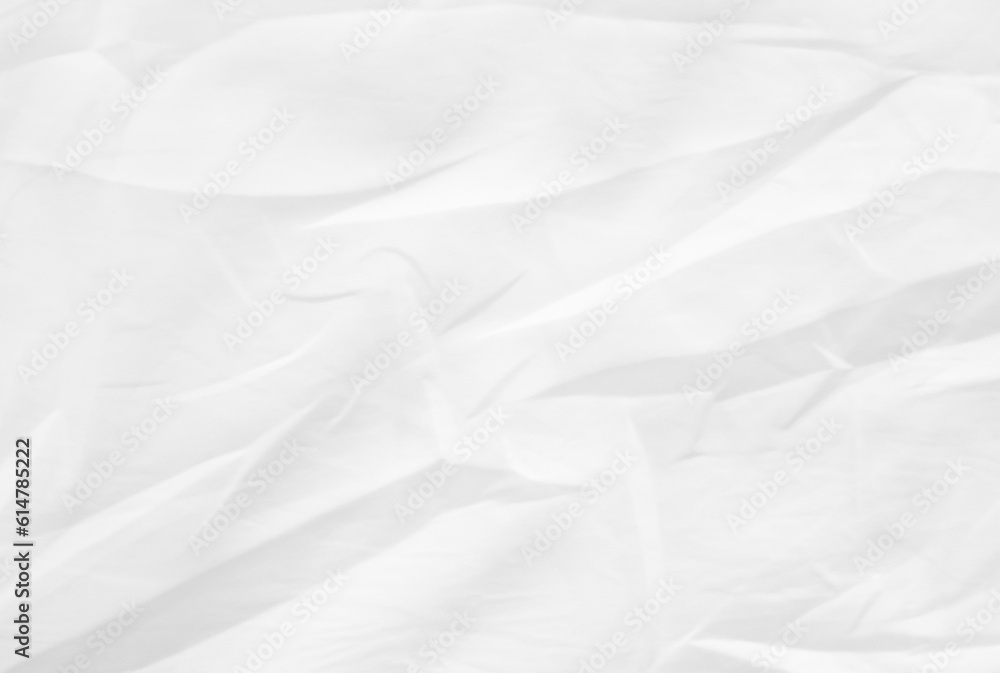 White fabric texture background abstract with crease and soft waves