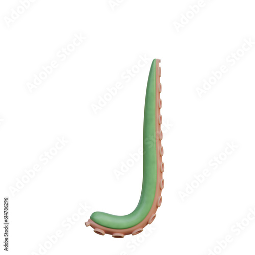 Tentacles Funny 3D Alphabet or PNG Letters