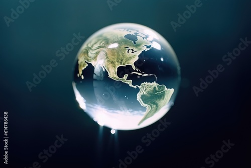 Earth Day. Planet mother earth globe. World in a droplet of water. Background wallpaper.