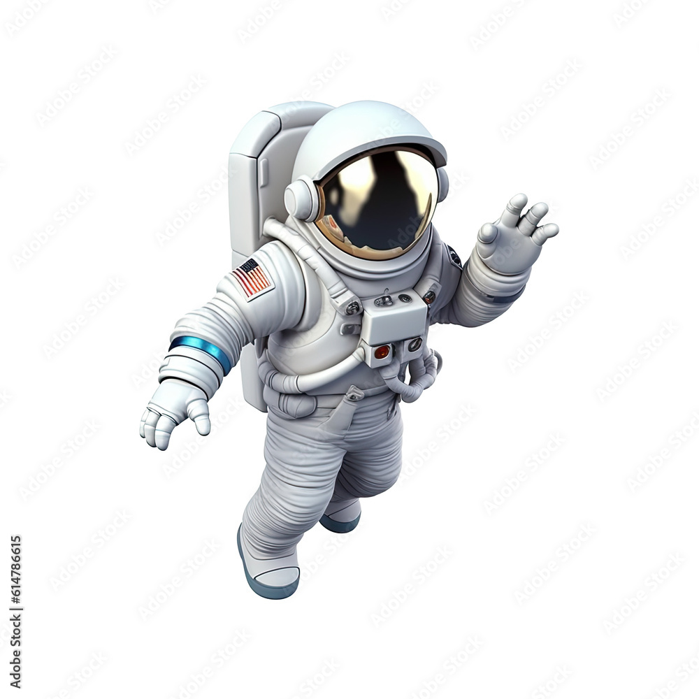 3D Astronaut character in space on transparent background. Generative AI3D Astronaut character in space on transparent background. Generative AI
