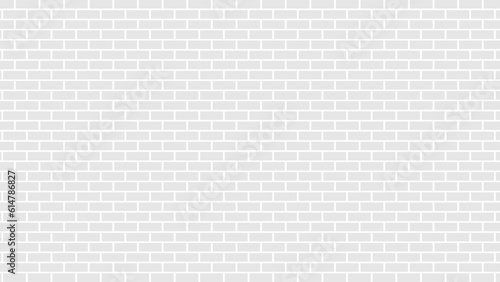 Simple grungy white brick wall with light gray shades seamless pattern surface texture background. Vector illustration.