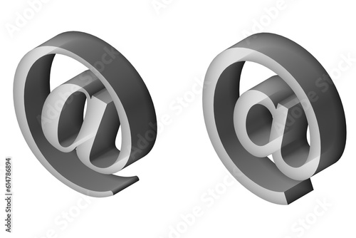 シンボル・アイコンの3Dイラストレーション - @